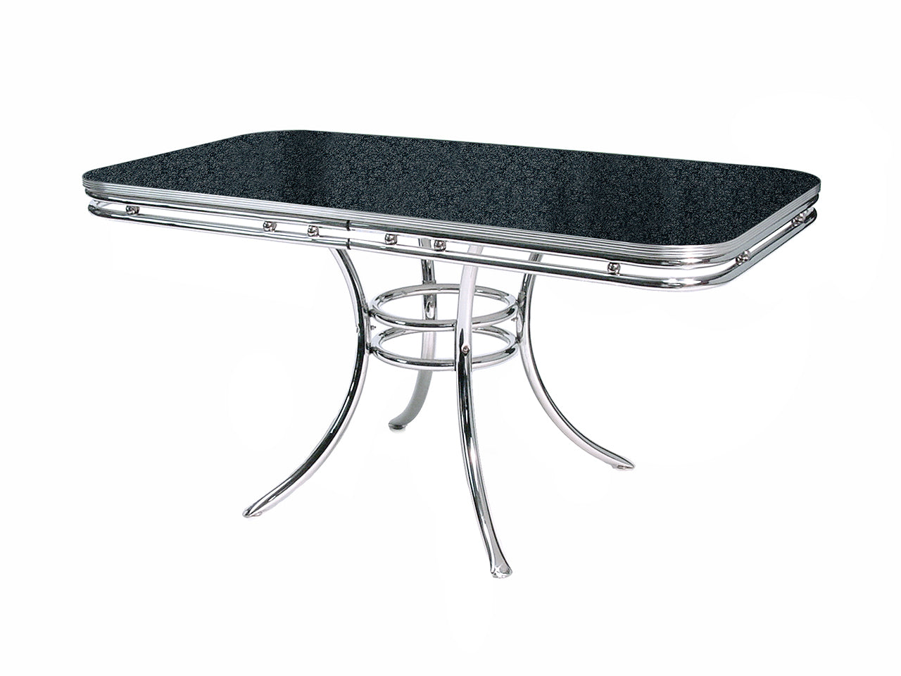 TO-20 - Table Cadre Tubulaire Extra Chrome coloris Noir effet pierre