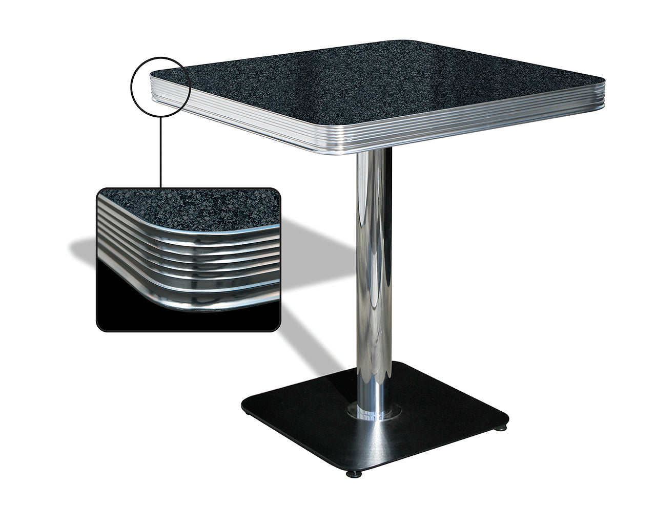 TO-23 - Table Carrée Pour Deux coloris Noir effet pierre