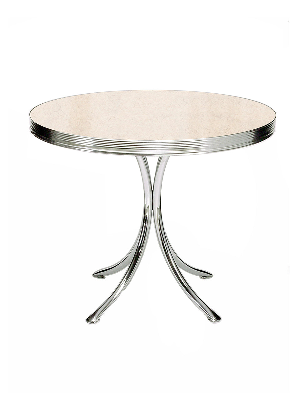 TO-19 - Table Ronde Cadre Tubulaire  coloris Blanc antique
